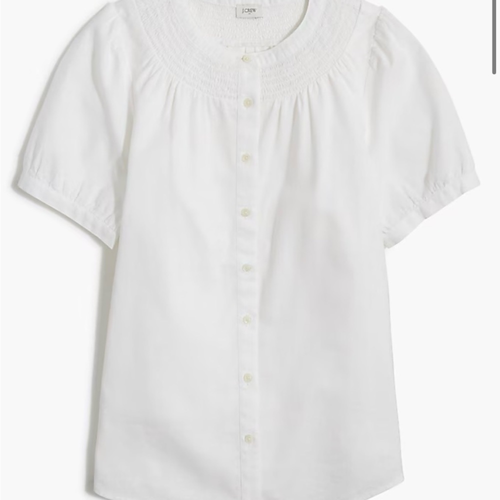 J. Crew Linen Blend Smock Neck Top